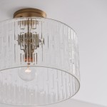 Oliverio Farmhouse Embossed Seeded Glass Ceiling Light Oliverio Farmhouse Embossed Seeded Glass Ceiling Light