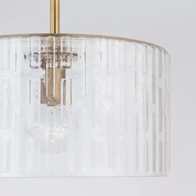 Oliverio Farmhouse Embossed Seeded Glass Ceiling Light Oliverio Farmhouse Embossed Seeded Glass Ceiling Light