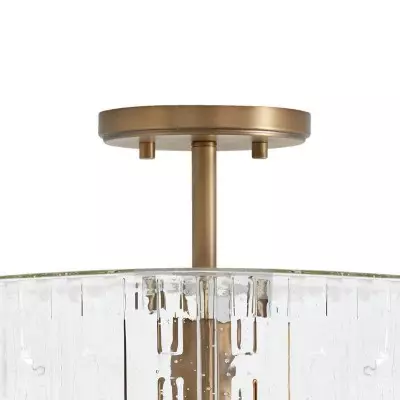 Oliverio Farmhouse Embossed Seeded Glass Ceiling Light Oliverio Farmhouse Embossed Seeded Glass Ceiling Light