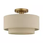 Isla Modern Drum Linen Blend Semi Flush Mount