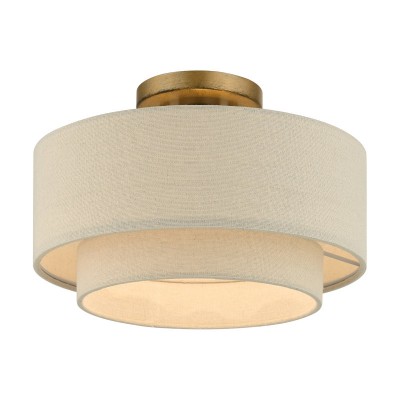 Isla Modern Drum Linen Blend Semi Flush Mount