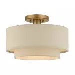 Isla Modern Drum Linen Blend Semi Flush Mount