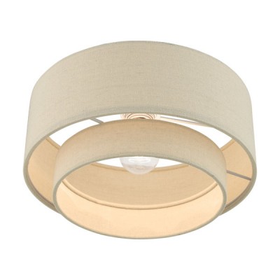 Isla Modern Drum Linen Blend Semi Flush Mount