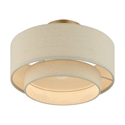 Isla Modern Drum Linen Blend Semi Flush Mount