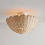 Andrew Natural Flower Rattan Flush Mount Ceiling Light