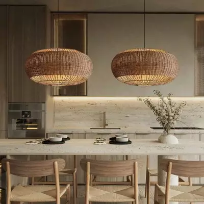 Barbara Coastal Rattan Pendant Light Kitchen Island Barbara Coastal Rattan Pendant Light Kitchen Island