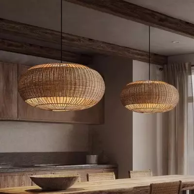 Barbara Coastal Rattan Pendant Light Kitchen Island Barbara Coastal Rattan Pendant Light Kitchen Island