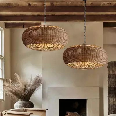 Barbara Coastal Rattan Pendant Light Kitchen Island Barbara Coastal Rattan Pendant Light Kitchen Island
