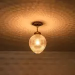 Greta Vintage Diamond Textured Teardrop Glass Pendant Light