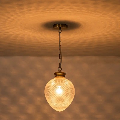 Greta Vintage Diamond Textured Teardrop Glass Pendant Light Greta Vintage Diamond Textured Teardrop Glass Pendant Light