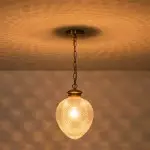 Greta Vintage Diamond Textured Teardrop Glass Pendant Light