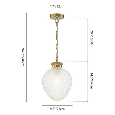 Greta Vintage Diamond Textured Teardrop Glass Pendant Light Greta Vintage Diamond Textured Teardrop Glass Pendant Light