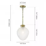 Greta Vintage Diamond Textured Teardrop Glass Pendant Light