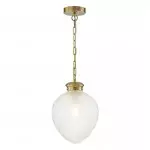 Greta Vintage Diamond Textured Teardrop Glass Pendant Light