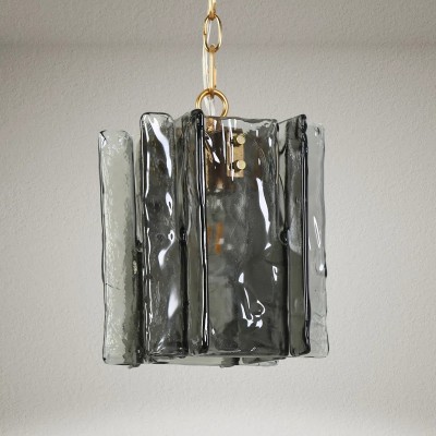 Maven Modern Wavy Textured Smoked Glass Pendant Light