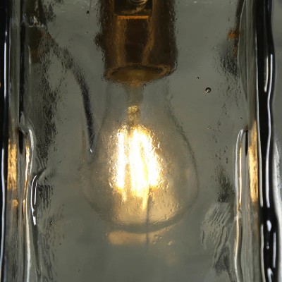 Maven Modern Wavy Textured Smoked Glass Pendant Light