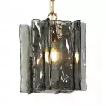 Maven Modern Wavy Textured Smoked Glass Pendant Light
