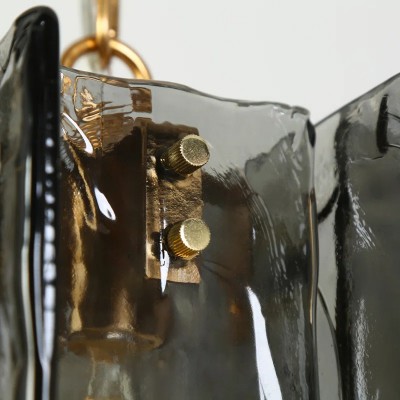 Maven Modern Wavy Textured Smoked Glass Pendant Light