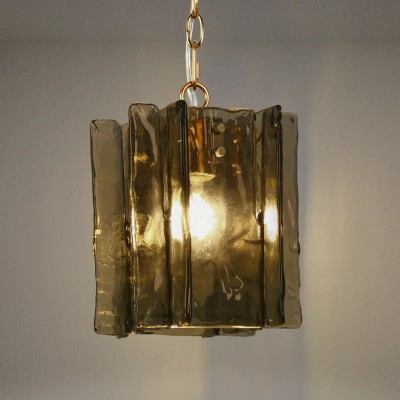 Maven Modern Wavy Textured Smoked Glass Pendant Light