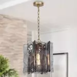 Maven Modern Wavy Textured Smoked Glass Pendant Light