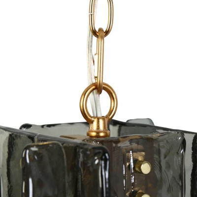 Maven Modern Wavy Textured Smoked Glass Pendant Light