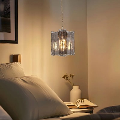 Maven Modern Wavy Textured Smoked Glass Pendant Light