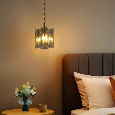 Maven Modern Wavy Textured Smoked Glass Pendant Light