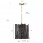 Maven Modern Wavy Textured Smoked Glass Pendant Light