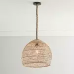 Laura Bohemian Style Bleached Rattan Pendant Light