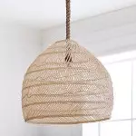 Laura Bohemian Style Bleached Rattan Pendant Light