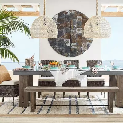Laura Bohemian Style Bleached Rattan Pendant Light Laura Bohemian Style Bleached Rattan Pendant Light