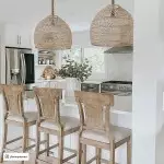 Laura Bohemian Style Bleached Rattan Pendant Light