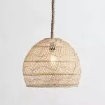Laura Bohemian Style Bleached Rattan Pendant Light