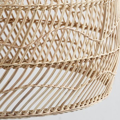 Laura Bohemian Style Bleached Rattan Pendant Light Laura Bohemian Style Bleached Rattan Pendant Light