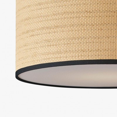 James Rustic Drum Woven Flush Mount Ceiling Light