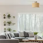 James Rustic Drum Woven Flush Mount Ceiling Light