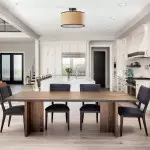 James Rustic Drum Woven Flush Mount Ceiling Light