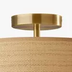 James Rustic Drum Woven Flush Mount Ceiling Light