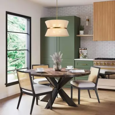 Emily Modern 4 Light Rope Shade Drum Chandelier Emily Modern 4 Light Rope Shade Drum Chandelier