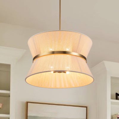 Emily Modern 4 Light Rope Shade Drum Chandelier Emily Modern 4 Light Rope Shade Drum Chandelier
