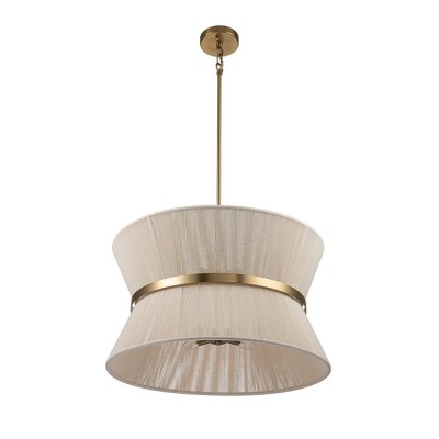 Emily Modern 4 Light Rope Shade Drum Chandelier Emily Modern 4 Light Rope Shade Drum Chandelier