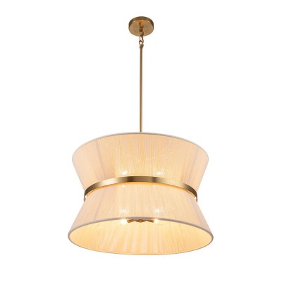 Emily Modern 4 Light Rope Shade Drum Chandelier Emily Modern 4 Light Rope Shade Drum Chandelier