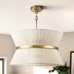 Axel Rustic Pleated Shade Wood Chandelier Axel Rustic Pleated Shade Wood Chandelier