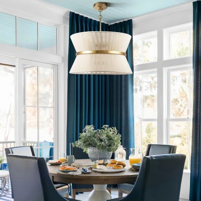 Emily Modern 4 Light Rope Shade Drum Chandelier Emily Modern 4 Light Rope Shade Drum Chandelier
