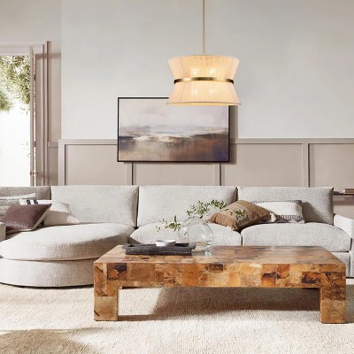 Emily Modern 4 Light Rope Shade Drum Chandelier Emily Modern 4 Light Rope Shade Drum Chandelier