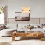 Emily Modern 4 Light Rope Shade Drum Chandelier