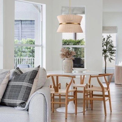 Emily Modern 4 Light Rope Shade Drum Chandelier Emily Modern 4 Light Rope Shade Drum Chandelier