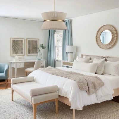 Emily Modern 4 Light Rope Shade Drum Chandelier Emily Modern 4 Light Rope Shade Drum Chandelier