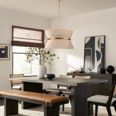 Emily Modern 4 Light Rope Shade Drum Chandelier Emily Modern 4 Light Rope Shade Drum Chandelier