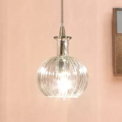 Billie Modern Ribbed Glass Carafe Pendant Light Billie Modern Ribbed Glass Carafe Pendant Light